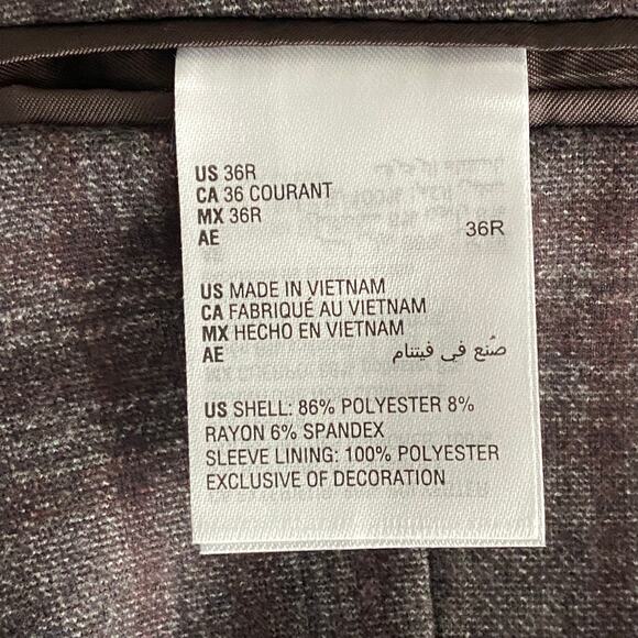 Bar III Men's 36R Slim Fit Sport Coat Stretch Unlined Brown Plaid NEW - Picture 11 of 12